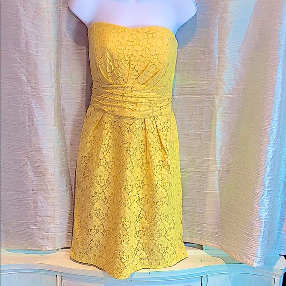 David’s Bridal Yellow Strapless Dress - Picture 1 of 7